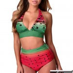 Luca Women High Waist Swimsuit Watermelon Print Bikini Set Push-up Bra Bathing Beachwear Bow Tie Back Beach Holiday Watermelon Red B07D7C7QDP